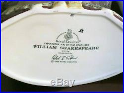 Royal Doulton William Shakespeare D7136 Character Jug of the Year 1999 Mint