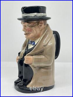 Royal Doulton Winston Churchill Character Toby Jug 9 Tall