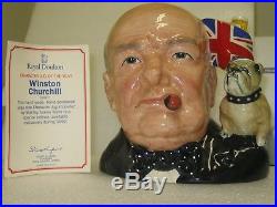 Royal Doulton Winston Churchill Character Toby Jug with COA MINT Jug of the Year