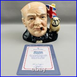 Royal Doulton Winston Churchill D6907 Character Jug Of The Year 1992 Bulldog COA