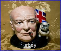 Royal Doulton Winston Churchill D6907 Character Jug Of The Year 1992 Large Coa