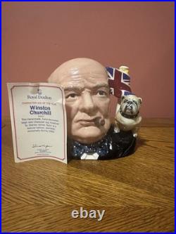 Royal Doulton Winston Churchill D6907 Large Character Jug 1992 Jug of the Year