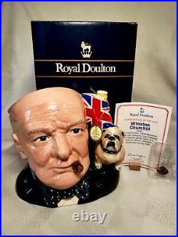Royal Doulton Winston Churchill, D6907 with Certificate, Box and Extras