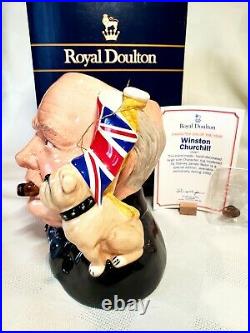 Royal Doulton Winston Churchill, D6907 with Certificate, Box and Extras