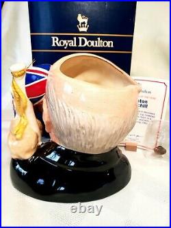 Royal Doulton Winston Churchill, D6907 with Certificate, Box and Extras