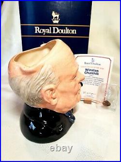 Royal Doulton Winston Churchill, D6907 with Certificate, Box and Extras