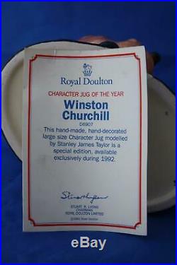 Royal Doulton Winston Churchill Large Character Jug Of The Year 1992 D6907