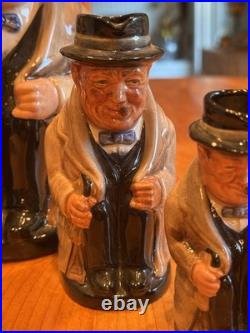 Royal Doulton Winston Churchill Tony Jugs Set Of 3 Sizes Excellent Condition