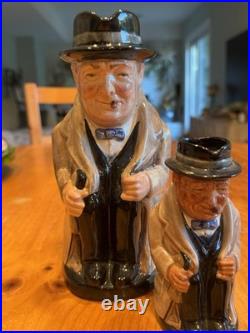 Royal Doulton Winston Churchill Tony Jugs Set Of 3 Sizes Excellent Condition