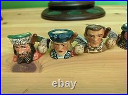 Royal Doulton collectors tinies set of 6 Explorers Character Jugs on stand