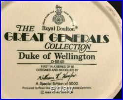 Royal Doulton'duke Of Wellington' D6848 1989 Large Toby Character Jug Rare