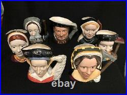 Royal Doulton'henry VIII & Six Wives' Large Toby Character Jugs Complete Set