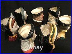 Royal Doulton'henry VIII & Six Wives' Large Toby Character Jugs Complete Set