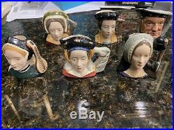 Royal Doulton'henry VIII & Six Wives' Small Character Jugs Complete Set