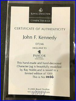 Royal Doulton'john F Kennedy' D7246 2006 Character Jug #35! Of 1000 Rare