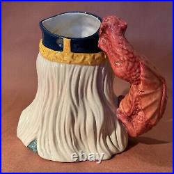 Royal Doulton large character Jug Mug D7117 Merlin Limited 1500. #228 with COA