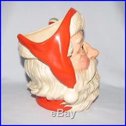 Royal Doulton large character jug Santa Claus D6840 Red/Green Candy Cane handle