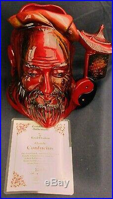 Royal Doulton large flame character jug CONFUCIUS ltd edition with certificate