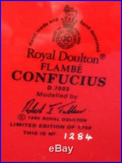 Royal Doulton large flame character jug CONFUCIUS ltd edition with certificate