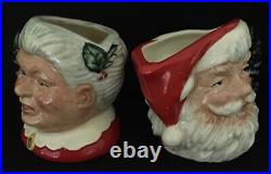 Royal Doulton mini character jugs Santa Claus and Mrs. Claus