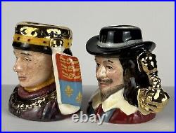 Royal Doulton set of six Tiny / Mini Character Jugs Kings & Queens of the Realm