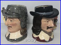 Royal Doulton small Jugs OLIVER CROMWELL and KING CHARLES I (with COA)