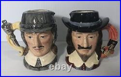 Royal Doulton small Jugs OLIVER CROMWELL and KING CHARLES I (with COA)