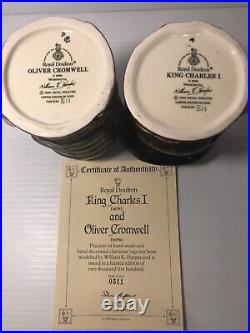 Royal Doulton small Jugs OLIVER CROMWELL and KING CHARLES I (with COA)