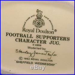 Royal Doulton small character jug Football Supporter Sheffield Wednesday D6958