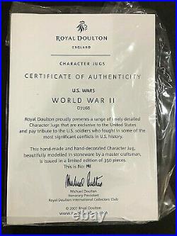 Royal Doulton'world War Ii' D7268 2007 Large Toby Character Jug 191/350 Rare