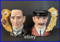 Royal Doulton'wright Brothers' Large Character Jug Pair D7178/d7179 Rare Set