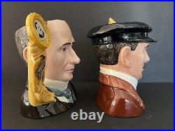 Royal Doulton'wright Brothers' Large Character Jug Pair D7178/d7179 Rare Set