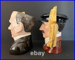 Royal Doulton'wright Brothers' Large Character Jug Pair D7178/d7179 Rare Set