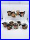 Set of 10 English Translucent China Royal Doulton Miniature Size Character Jugs