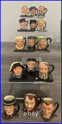 Set of 15 Royal Doulton Tiny Dicken's Character Jugs 1.5 height