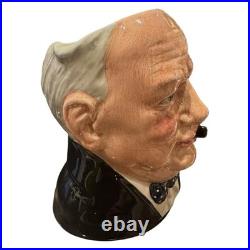 Signed Royal Doulton Winston Churchill Character Jug with News Chronicle Handle
