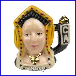 THE 6 WIVES OF KING HENRY VIII Royal Doulton SIGNED Character Jugs Display Stand