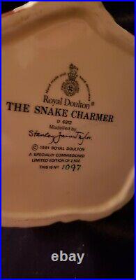 The Snake Charmer Royal Doulton D6912 Large Character Toby Jug #1097