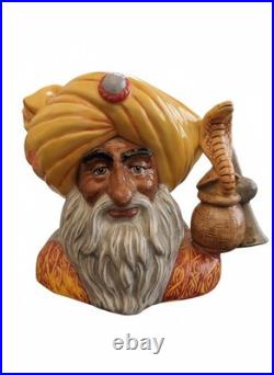 The Snake Charmer Royal Doulton D6912 Large Character Toby Jug Mug 1991 with COA