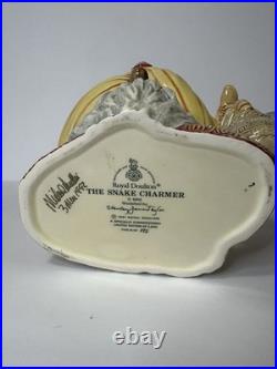 The Snake Charmer Royal Doulton D6912 Large Character Toby Jug Mug 1991 with COA