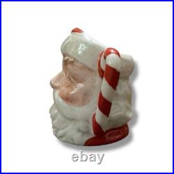 Tiny Royal Doulton Santa Claus Face Mug Candy Cane Toby Miniature 6980