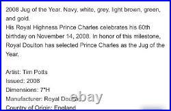 Toby Jug Prince Charles Large 7 Hand Crafted Character Jug Year 2008 #7283