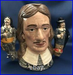 VTG Royal Doulton Character Jug OLIVER CROMWELL D6968-Dbl Handle COA 409/2500