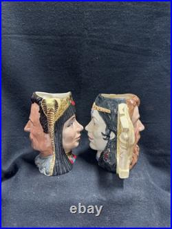 VTG Royal Doulton PAIR Two Faced TOBY CHARACTER JUGS Cleopatra, Samson Mugs 7