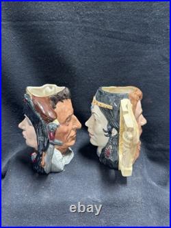 VTG Royal Doulton PAIR Two Faced TOBY CHARACTER JUGS Cleopatra, Samson Mugs 7