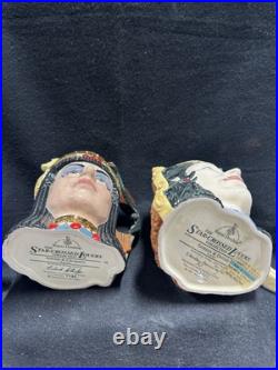 VTG Royal Doulton PAIR Two Faced TOBY CHARACTER JUGS Cleopatra, Samson Mugs 7