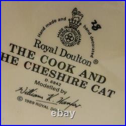 VTG THE COOK AND THE CHESHIRE CAT Royal Doulton D 6842 Large Character Toby Jug