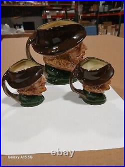 Vintage 1946 Royal Doulton Toby's 1 Large & 2 Medium Robin Hood