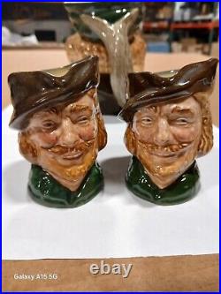 Vintage 1946 Royal Doulton Toby's 1 Large & 2 Medium Robin Hood