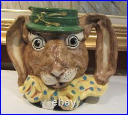 Vintage 1988 Royal Doulton The March Hare D6776 Character Toby Jug 5-7/8 Tall